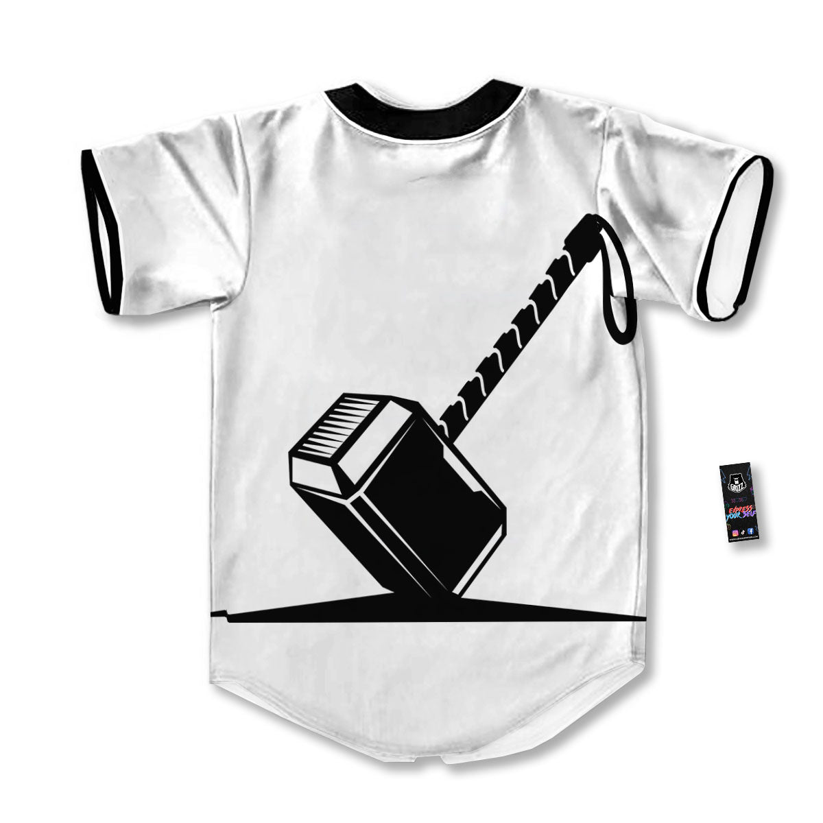 Mjolnir Hammer Of Thor Print Baseball Jersey-grizzshop