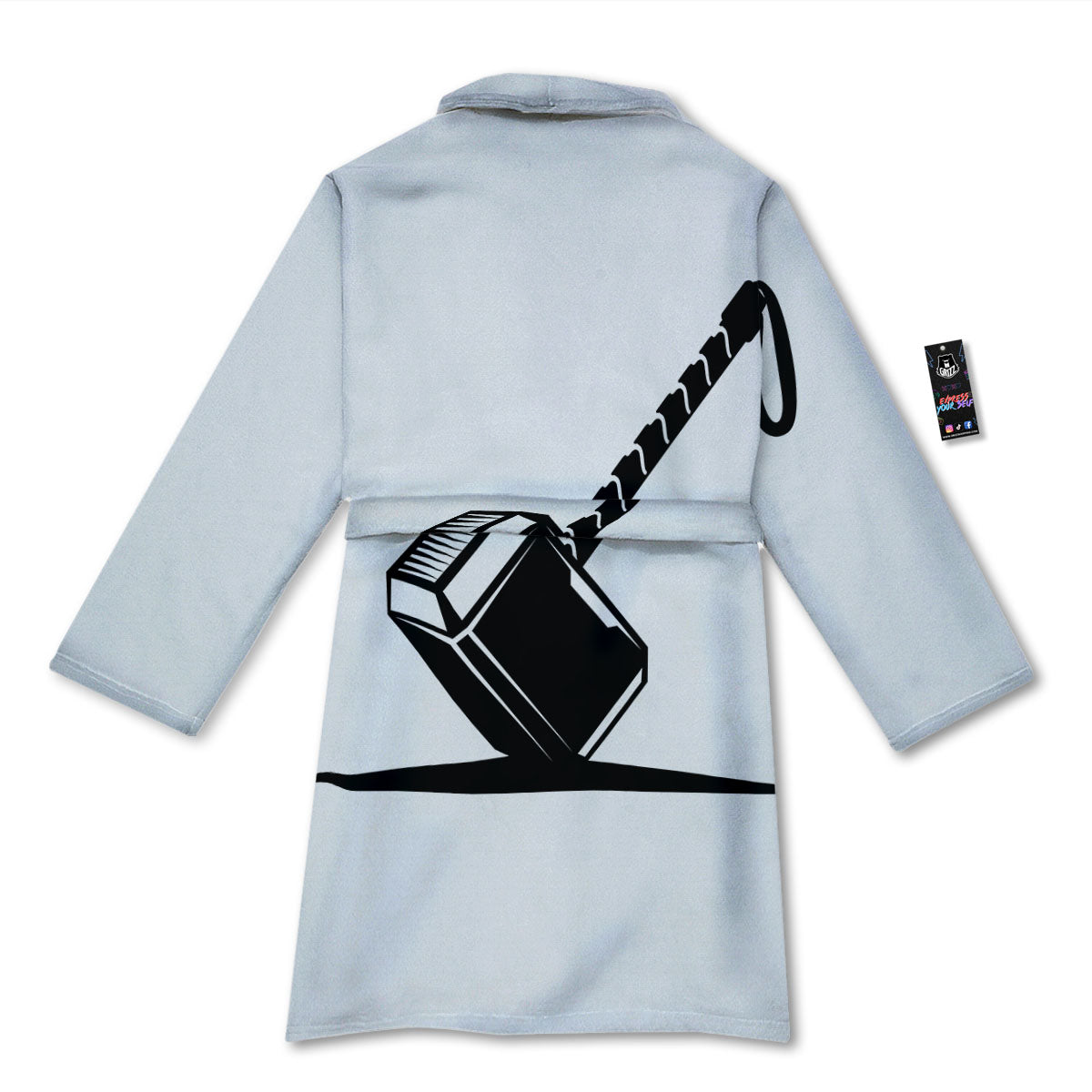 Mjolnir Hammer Of Thor Print Bathrobe-grizzshop