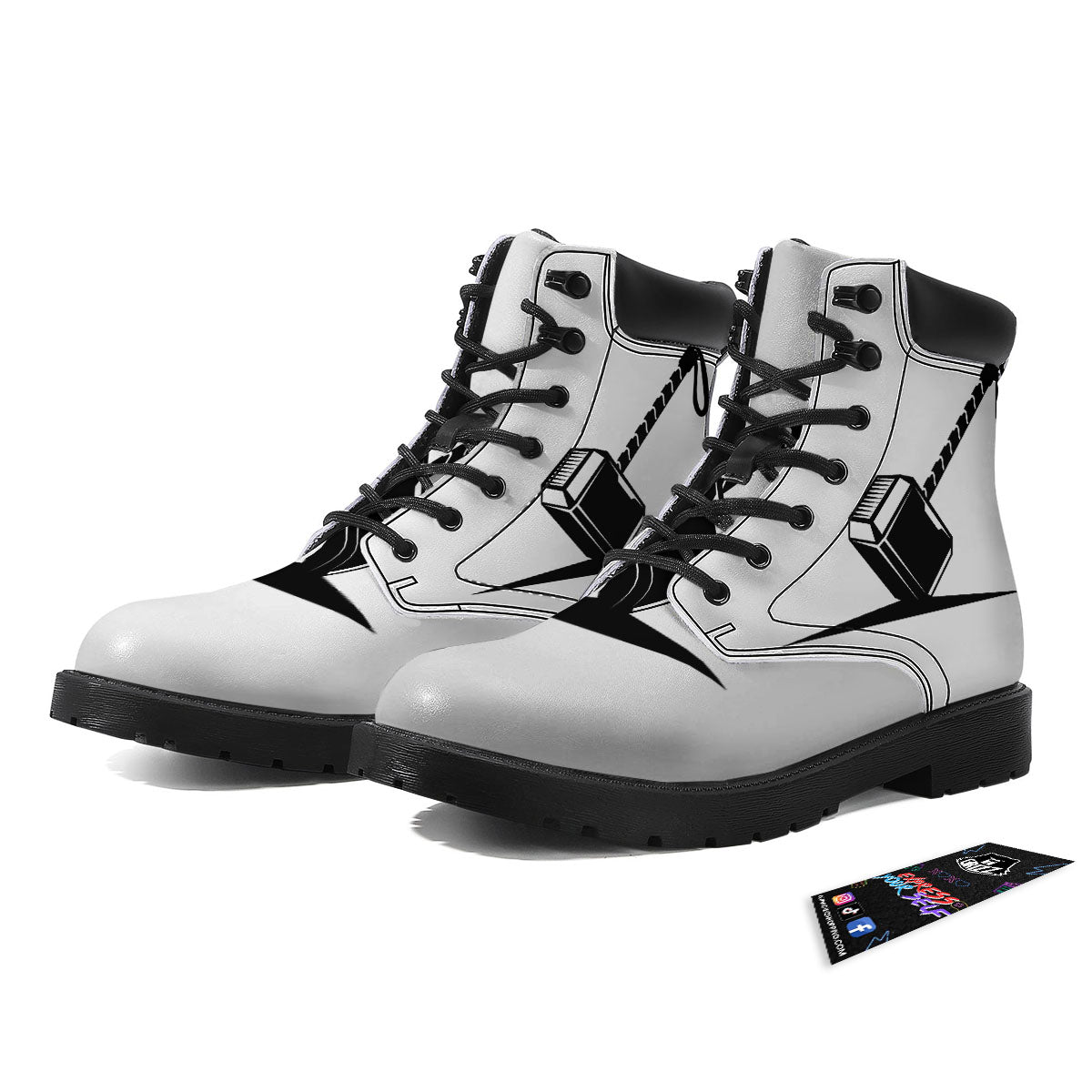 Mjolnir Hammer Of Thor Print Boots-grizzshop