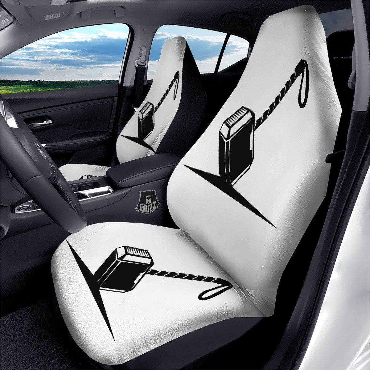 Mjolnir Hammer Of Thor Print Car Seat Covers-grizzshop