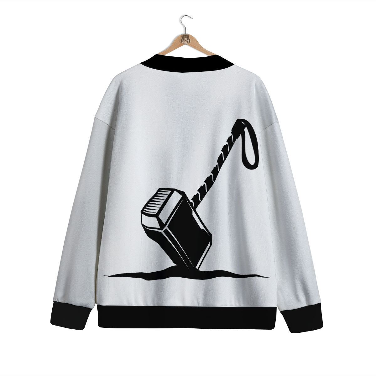 Mjolnir Hammer Of Thor Print Cardigan-grizzshop