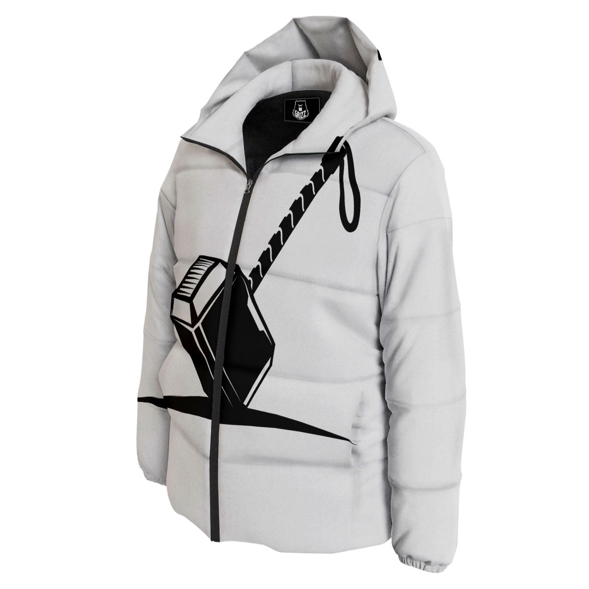 Mjolnir Hammer Of Thor Print Down Jacket-grizzshop