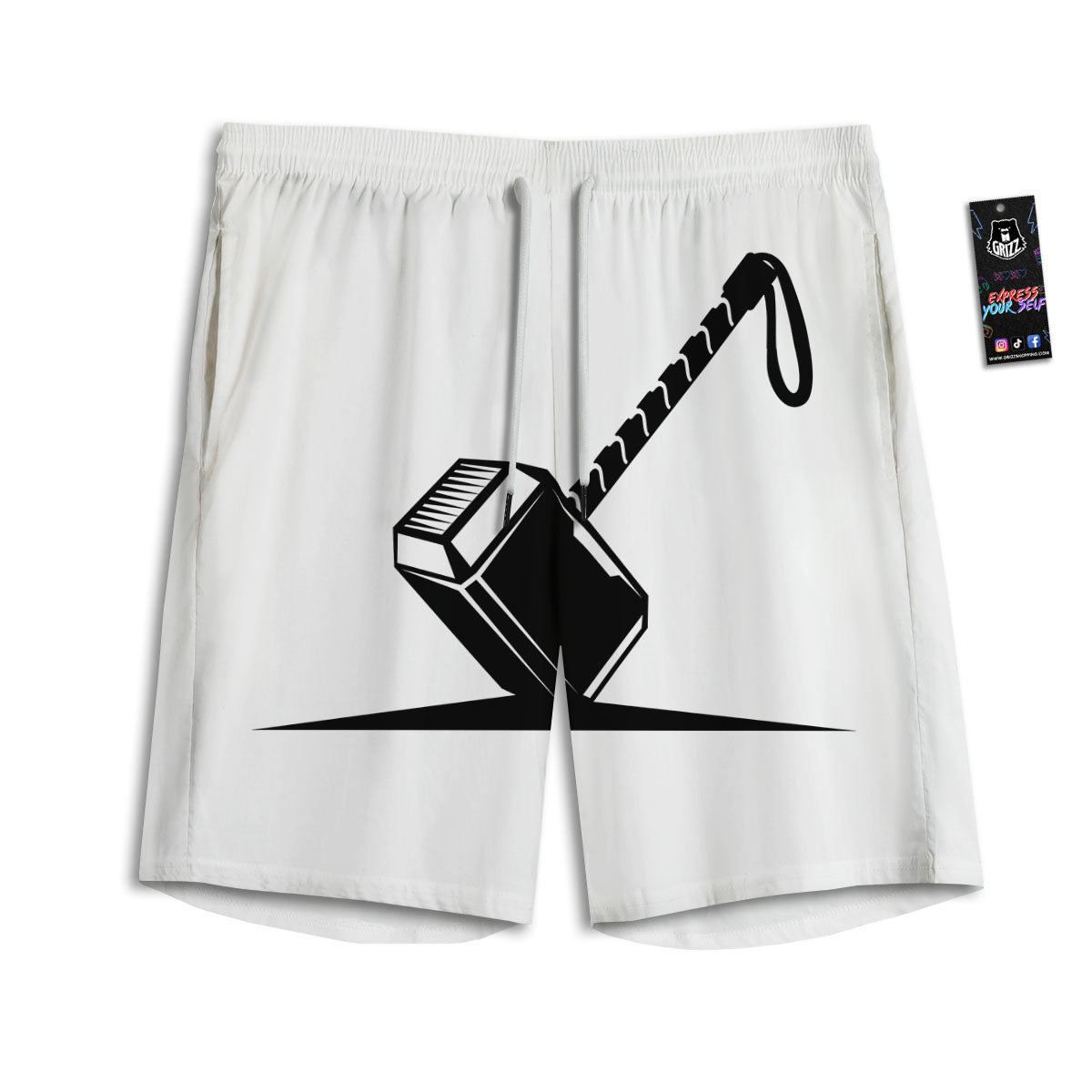 Mjolnir Hammer Of Thor Print Men's Athletic Shorts