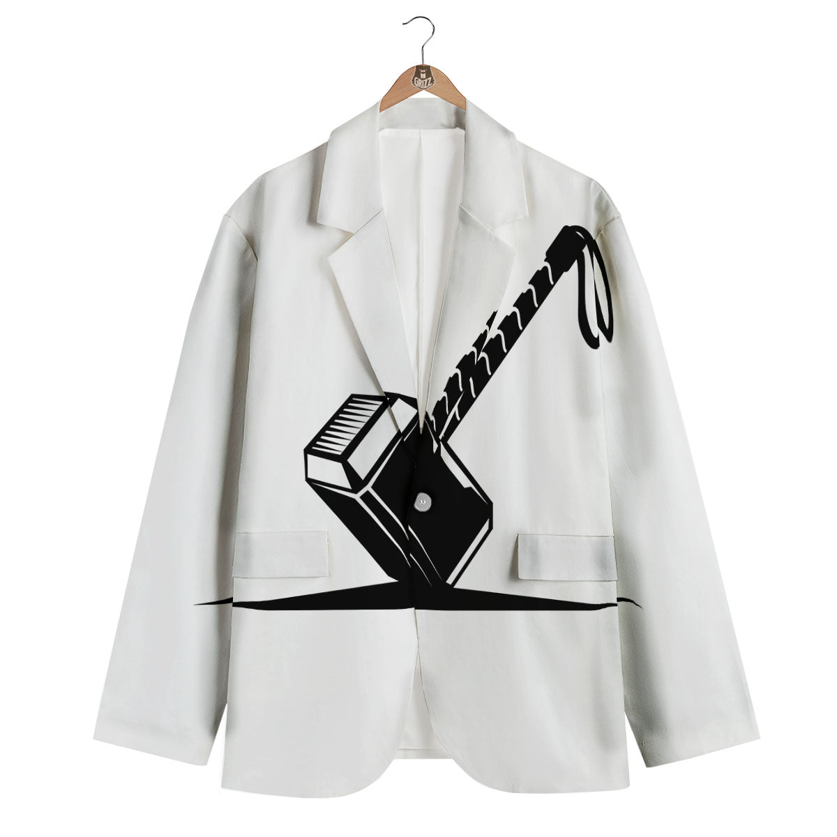 Mjolnir Hammer Of Thor Print Men's Blazer-grizzshop