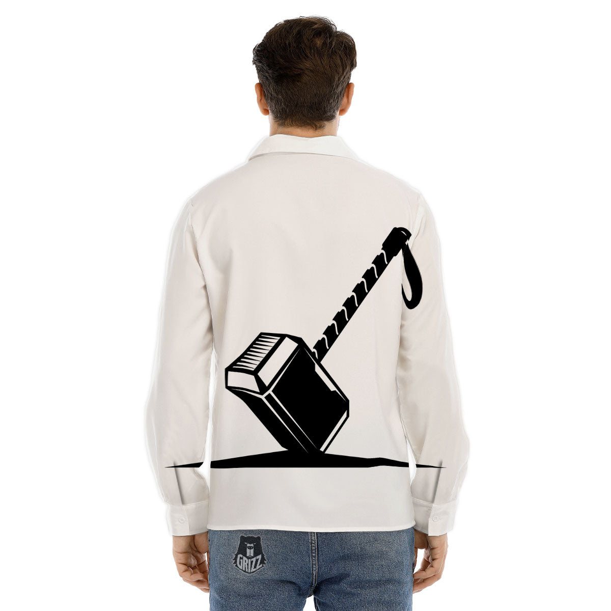 Mjolnir Hammer Of Thor Print Men's Dress Shirts-grizzshop