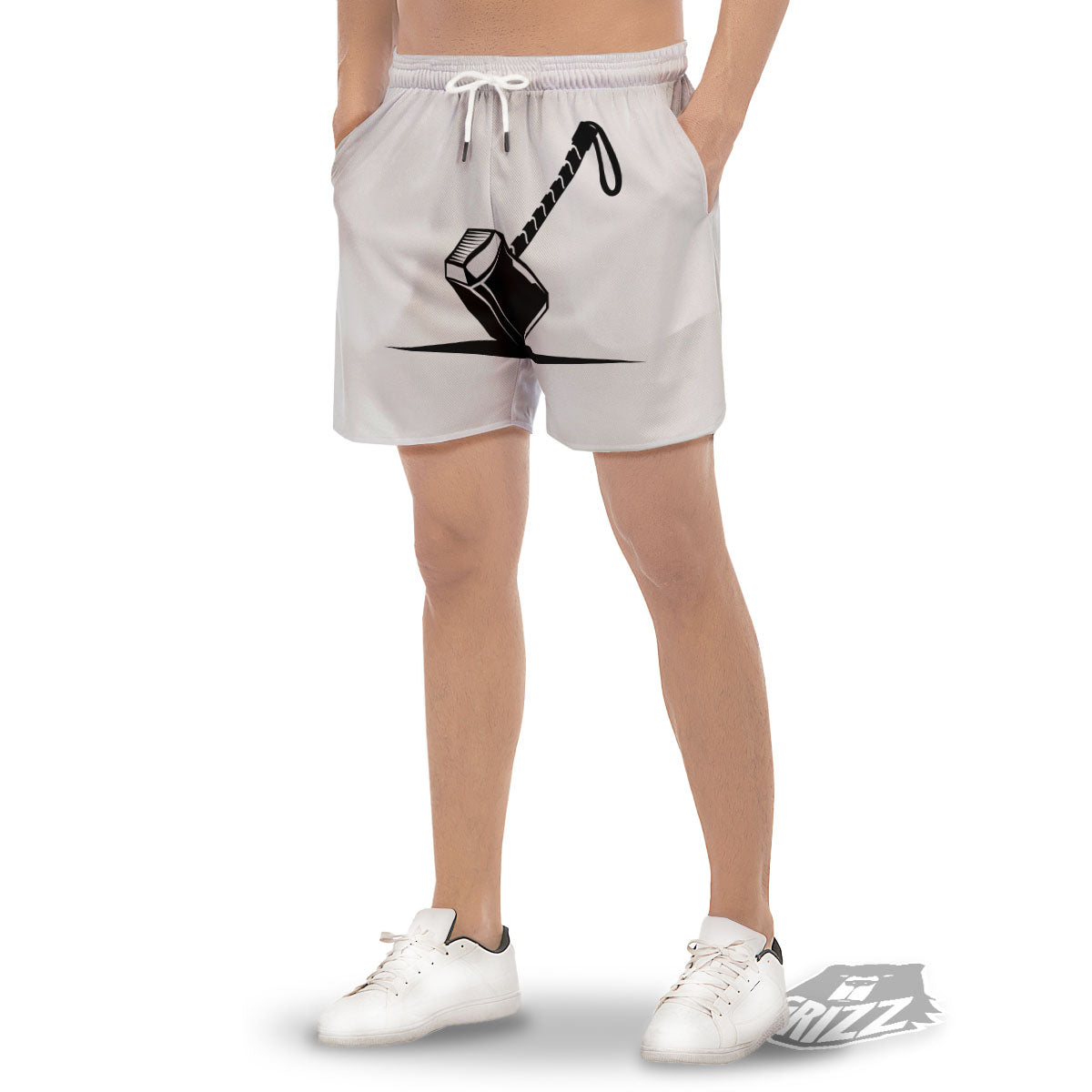 Mjolnir Hammer Of Thor Print Men's Gym Shorts-grizzshop