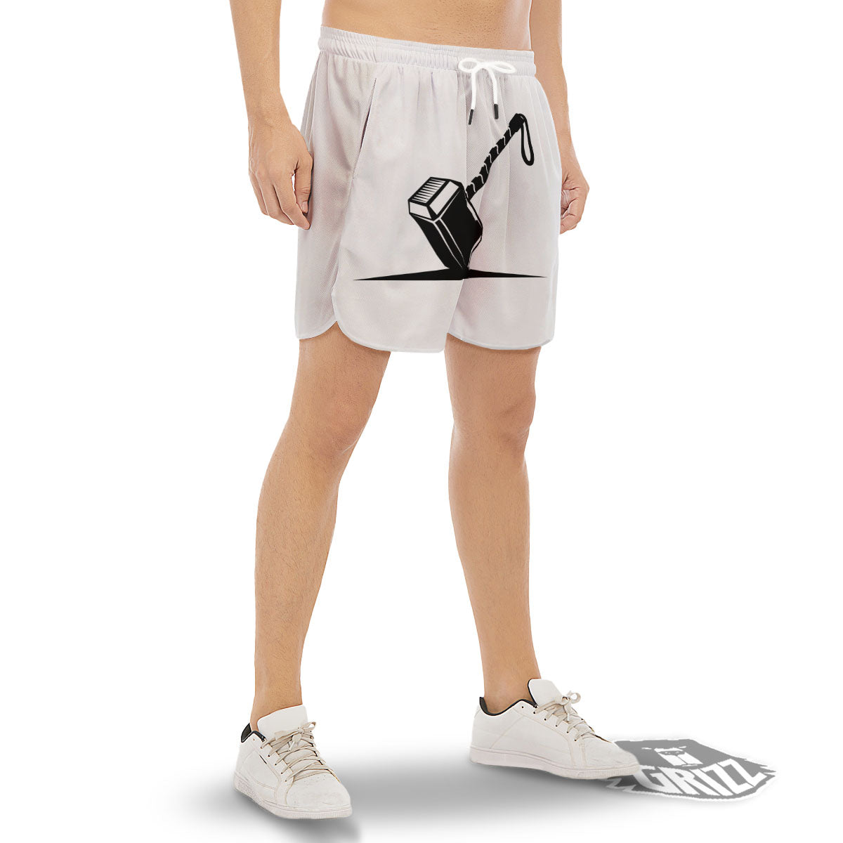 Mjolnir Hammer Of Thor Print Men's Gym Shorts-grizzshop