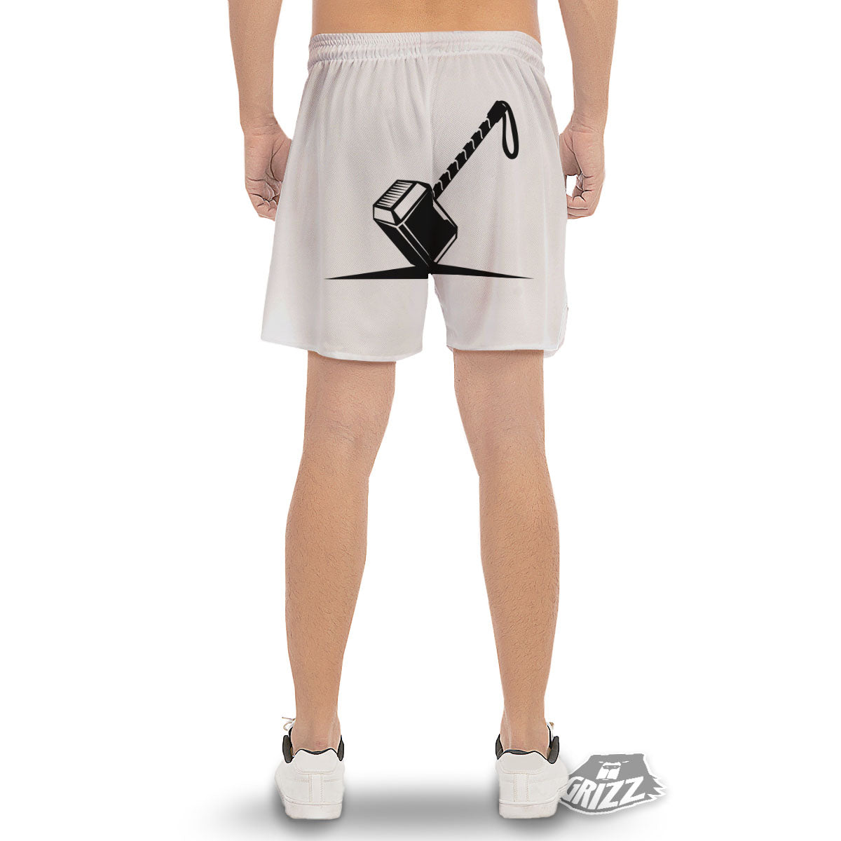 Mjolnir Hammer Of Thor Print Men's Gym Shorts-grizzshop