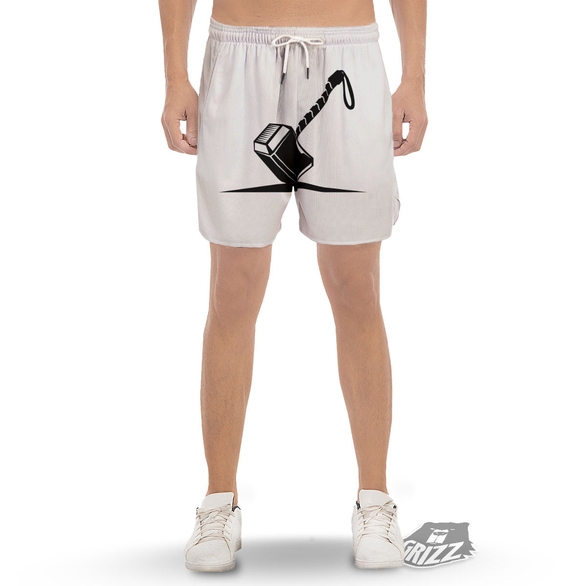 Mjolnir Hammer Of Thor Print Men's Gym Shorts-grizzshop
