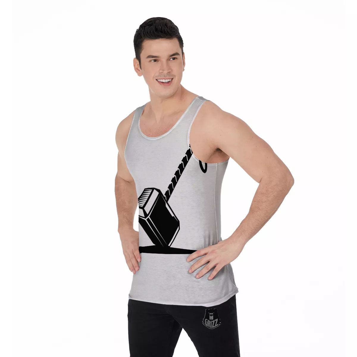 Mjolnir Hammer Of Thor Print Men's Tank Top-grizzshop