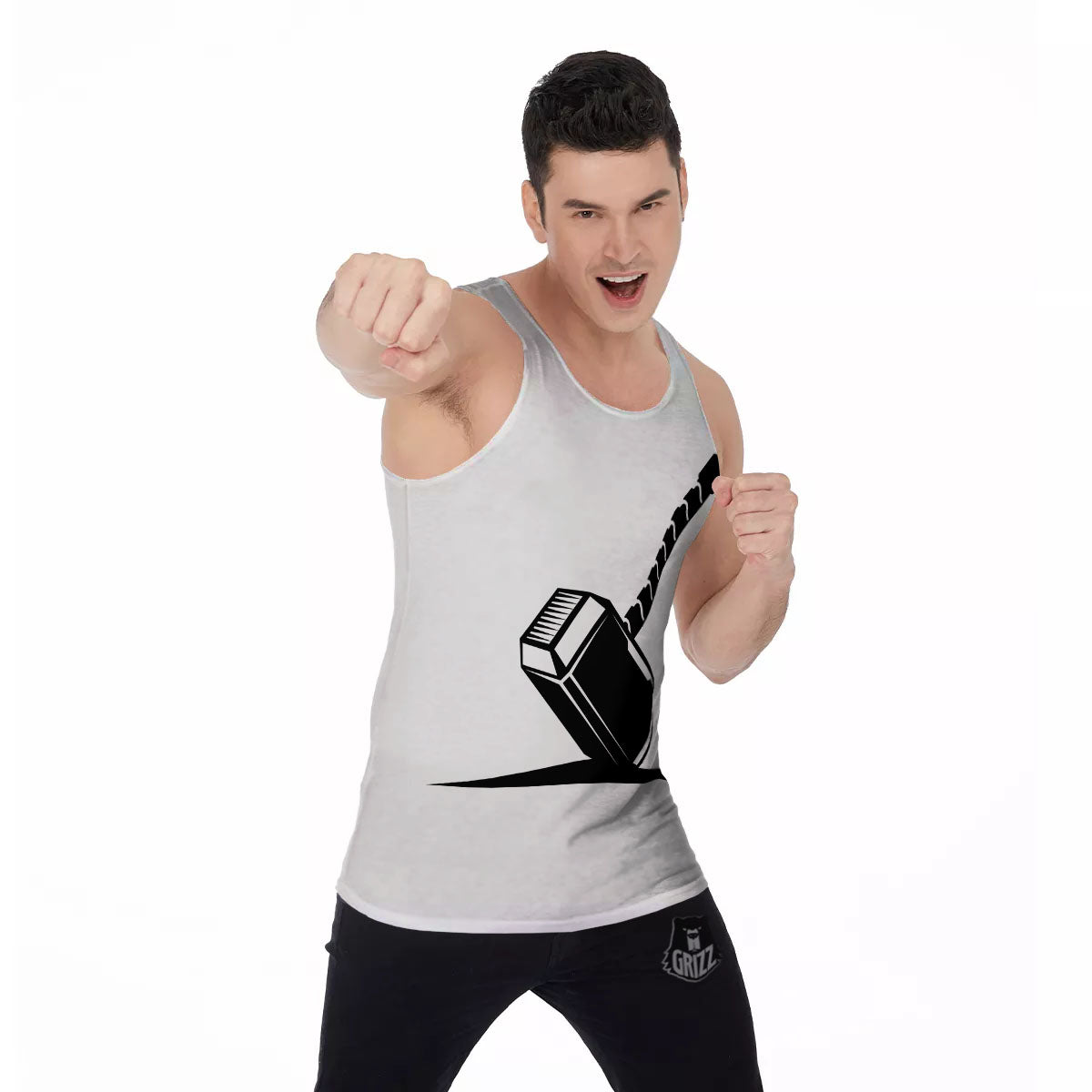 Mjolnir Hammer Of Thor Print Men's Tank Top-grizzshop
