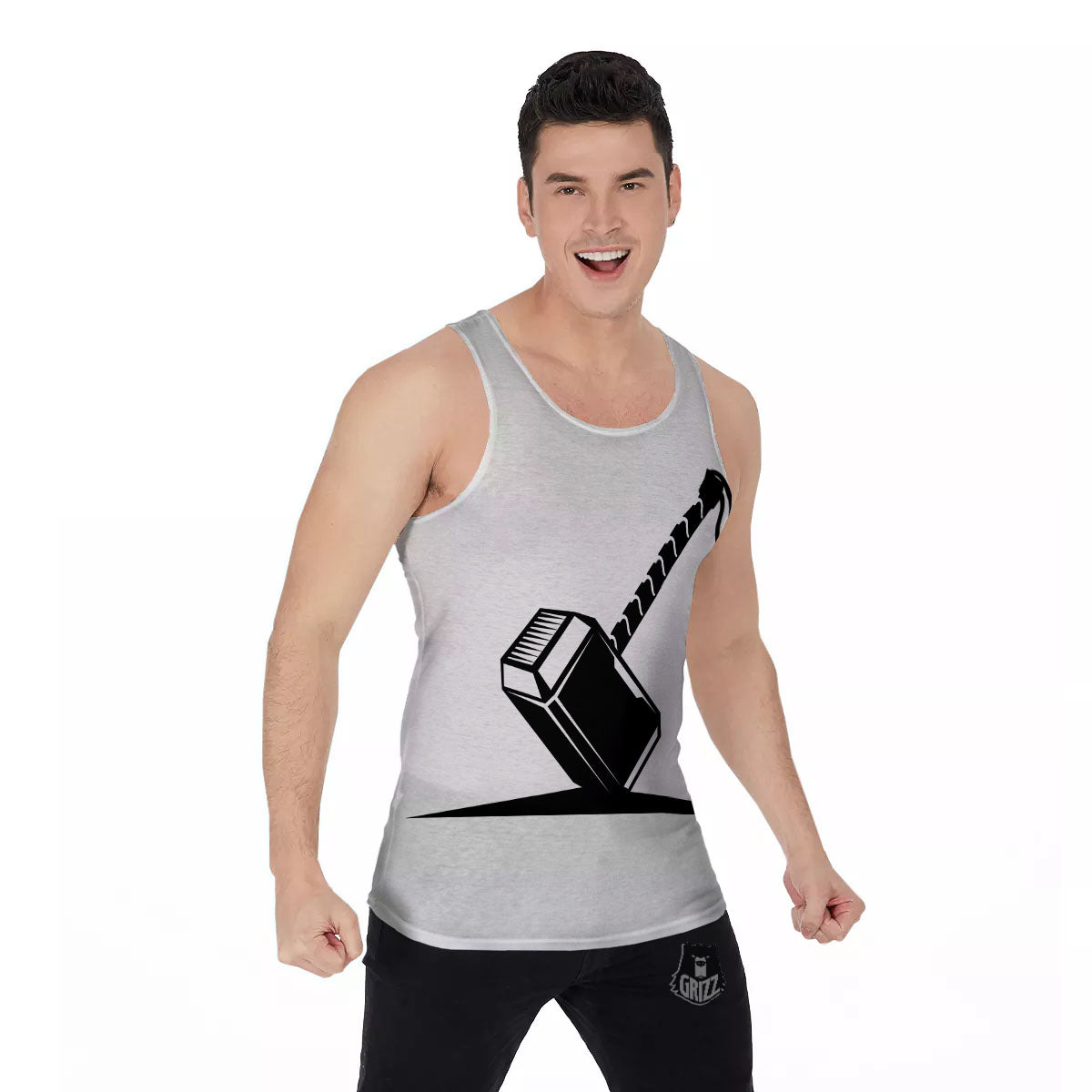 Mjolnir Hammer Of Thor Print Men's Tank Top-grizzshop