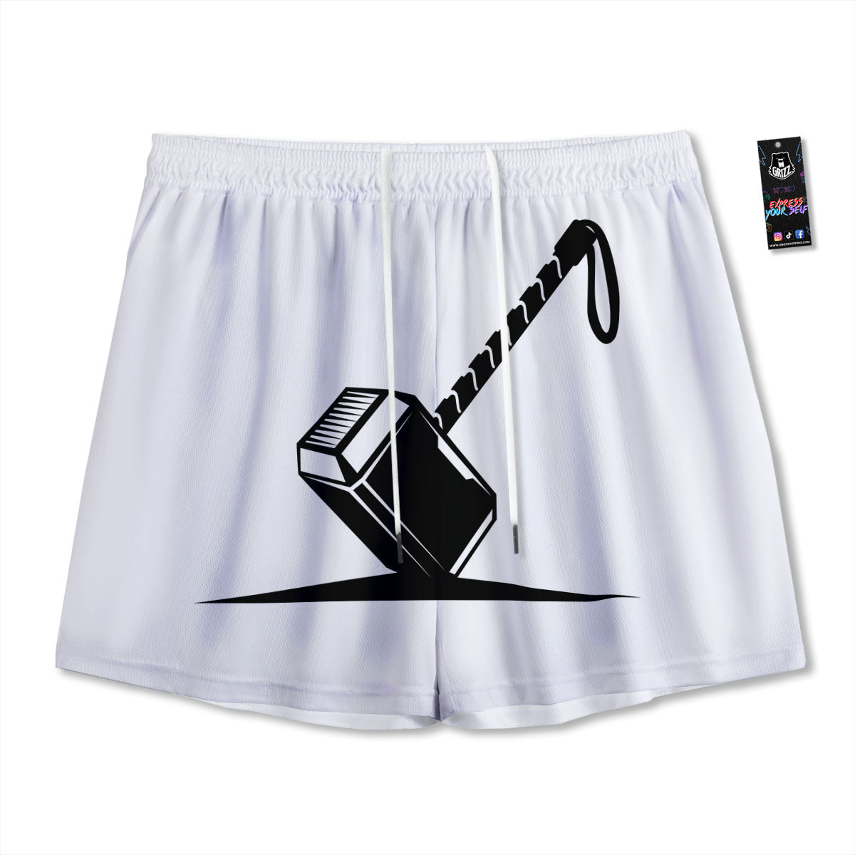 Mjolnir Hammer Of Thor Print Mesh Shorts