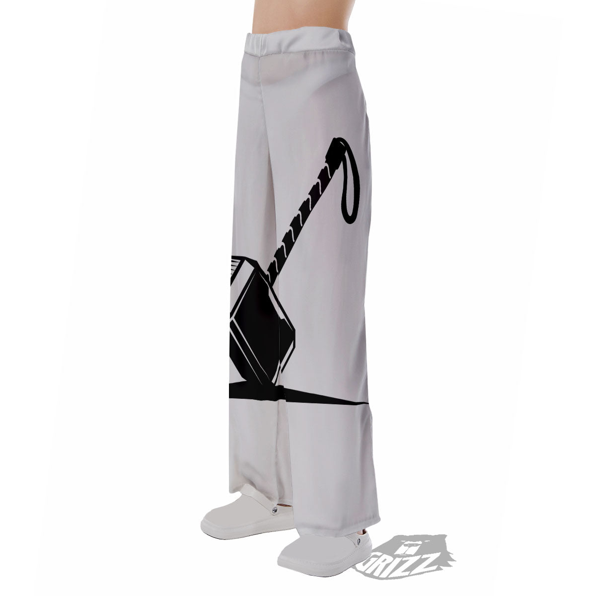 Mjolnir Hammer Of Thor Print Pajama Pants-grizzshop