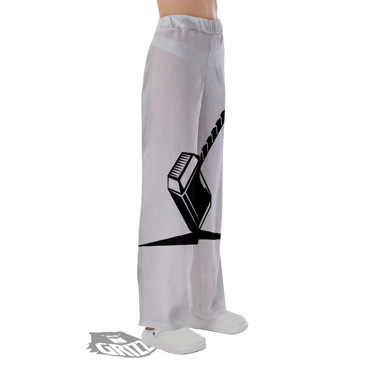 Mjolnir Hammer Of Thor Print Pajama Pants-grizzshop