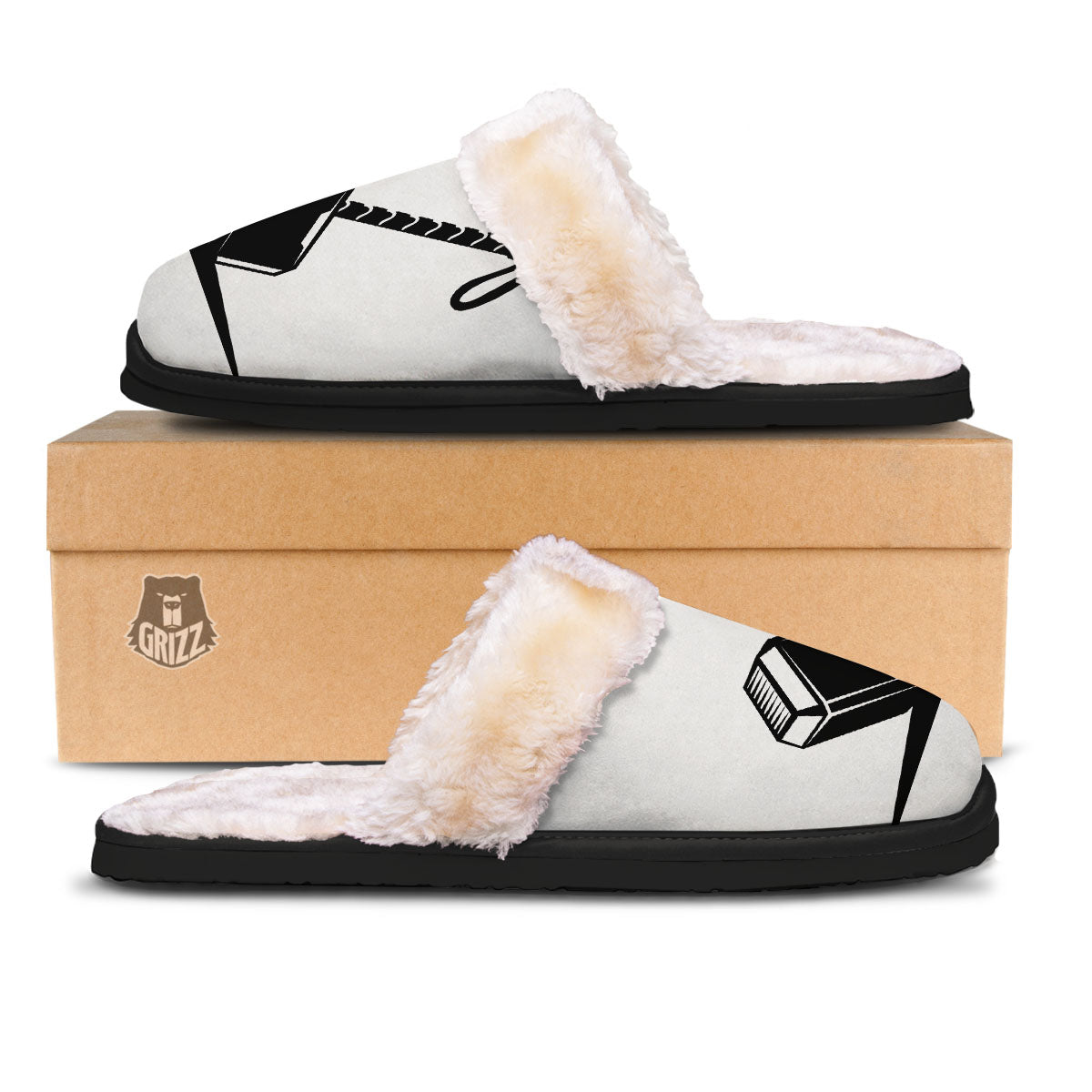 Mjolnir Hammer Of Thor Print Slippers-grizzshop