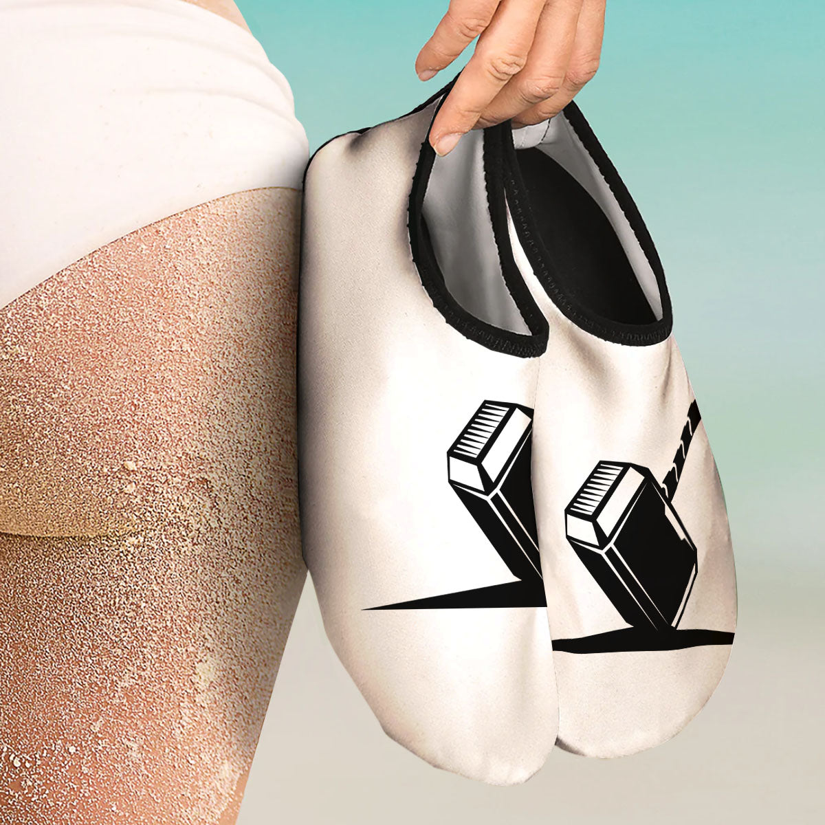 Mjolnir Hammer Of Thor Print Water Shoes-grizzshop