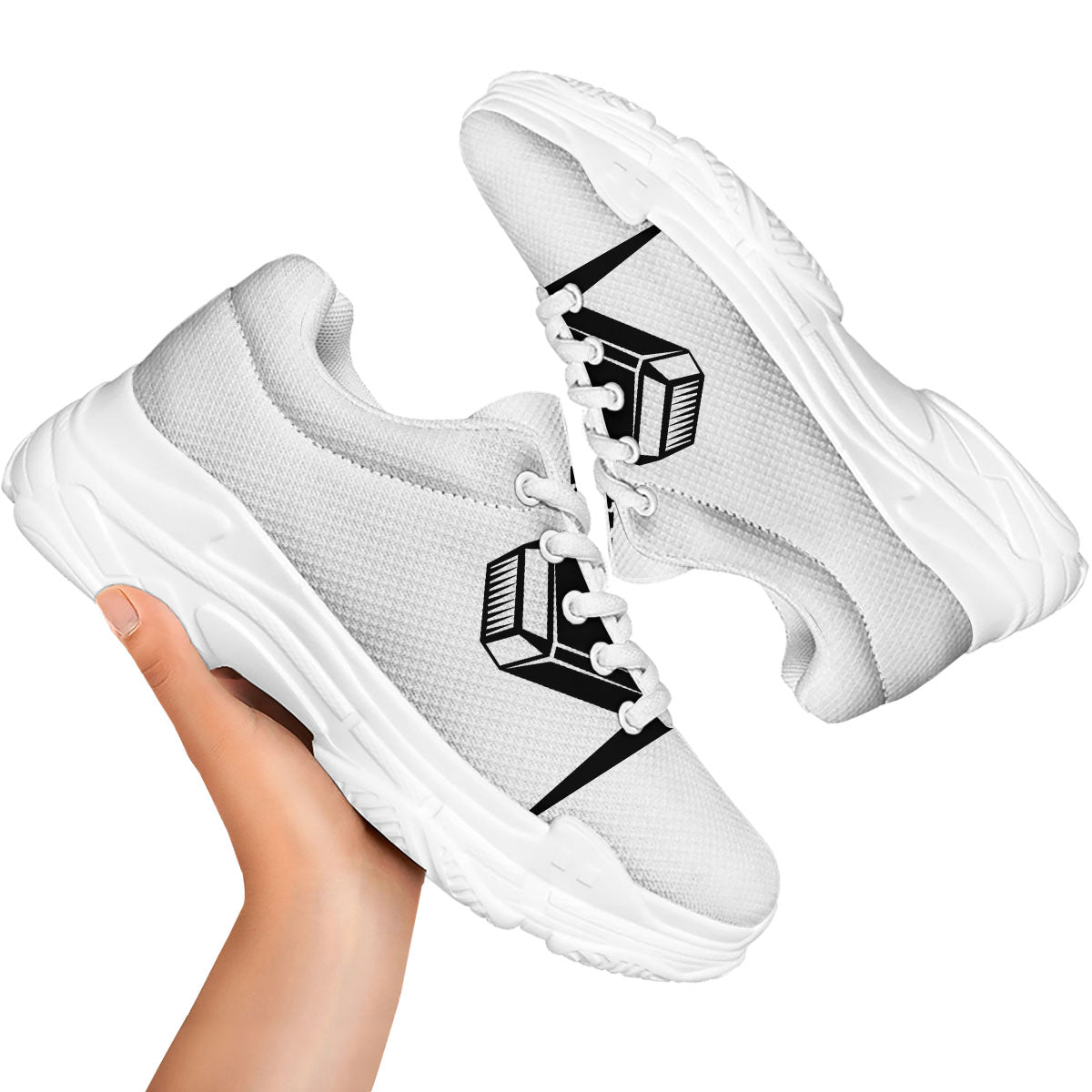 Mjolnir Hammer Of Thor Print White Chunky Shoes-grizzshop
