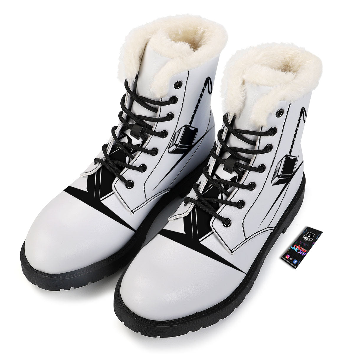 Mjolnir Hammer Of Thor Print Winter Boots-grizzshop