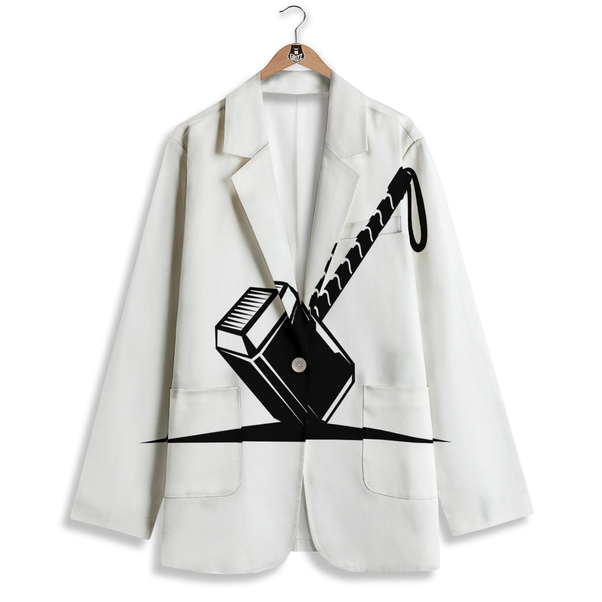 Mjolnir Hammer Of Thor Print Women's Blazer-grizzshop
