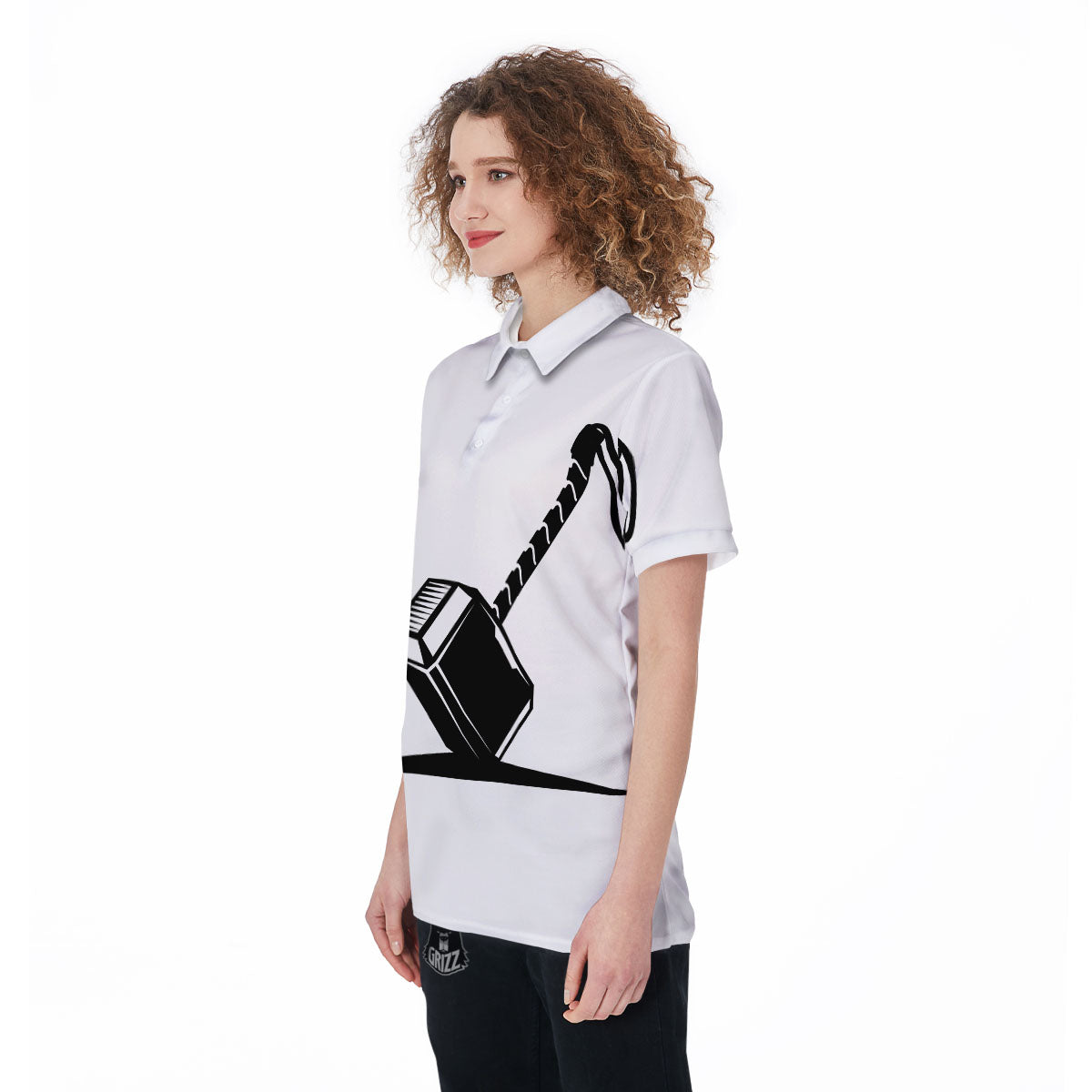 Mjolnir Hammer Of Thor Print Women's Golf Shirts-grizzshop
