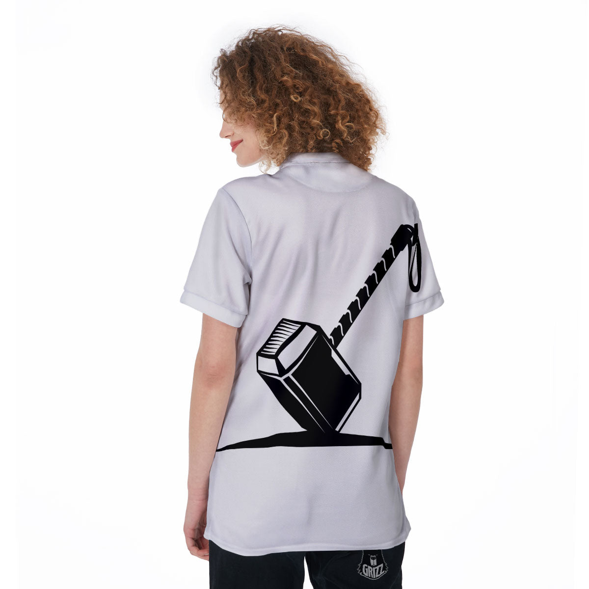 Mjolnir Hammer Of Thor Print Women's Golf Shirts-grizzshop