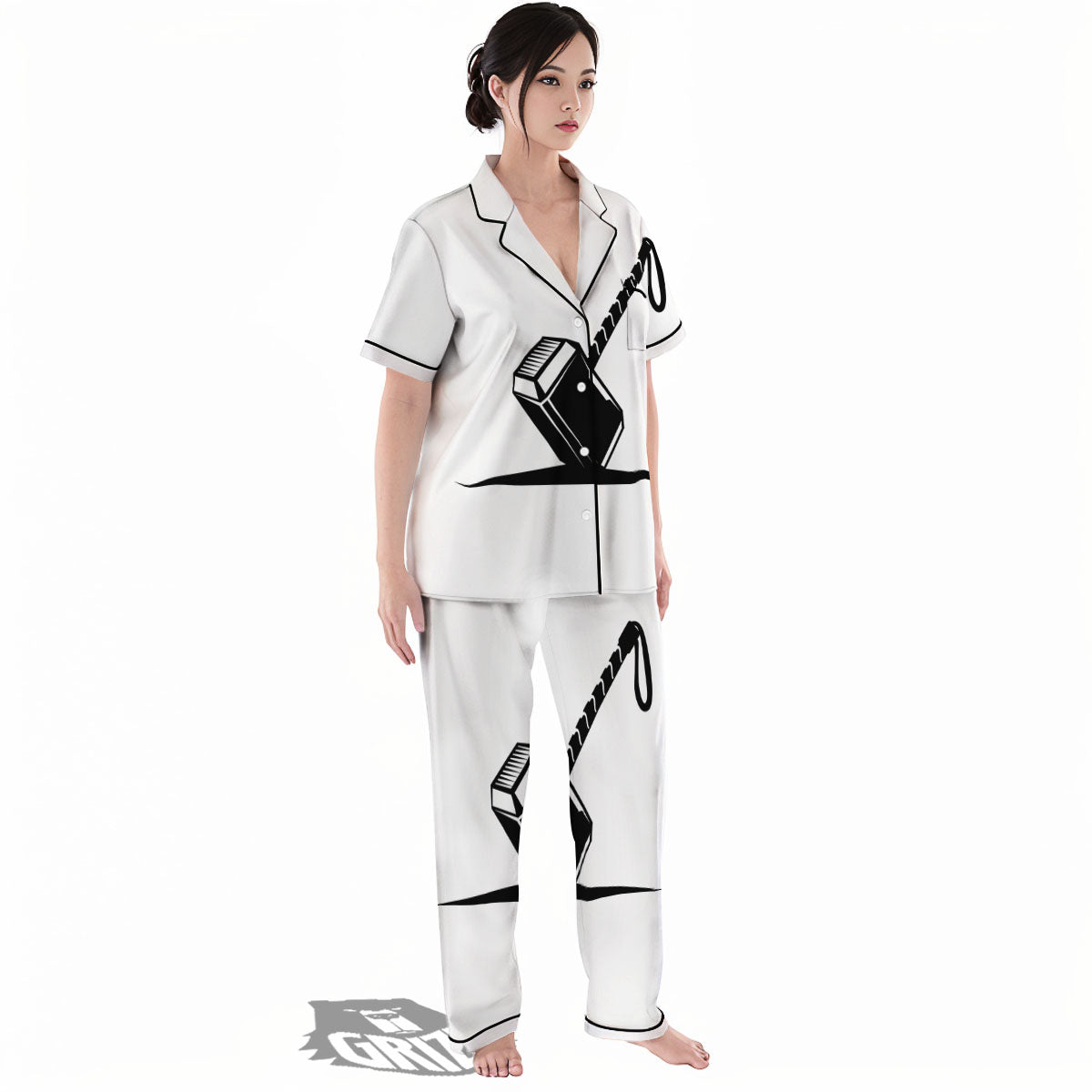 Mjolnir Hammer Of Thor Print Women's Pajamas Set-grizzshop
