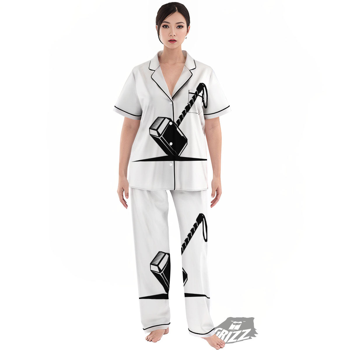 Mjolnir Hammer Of Thor Print Women's Pajamas Set-grizzshop