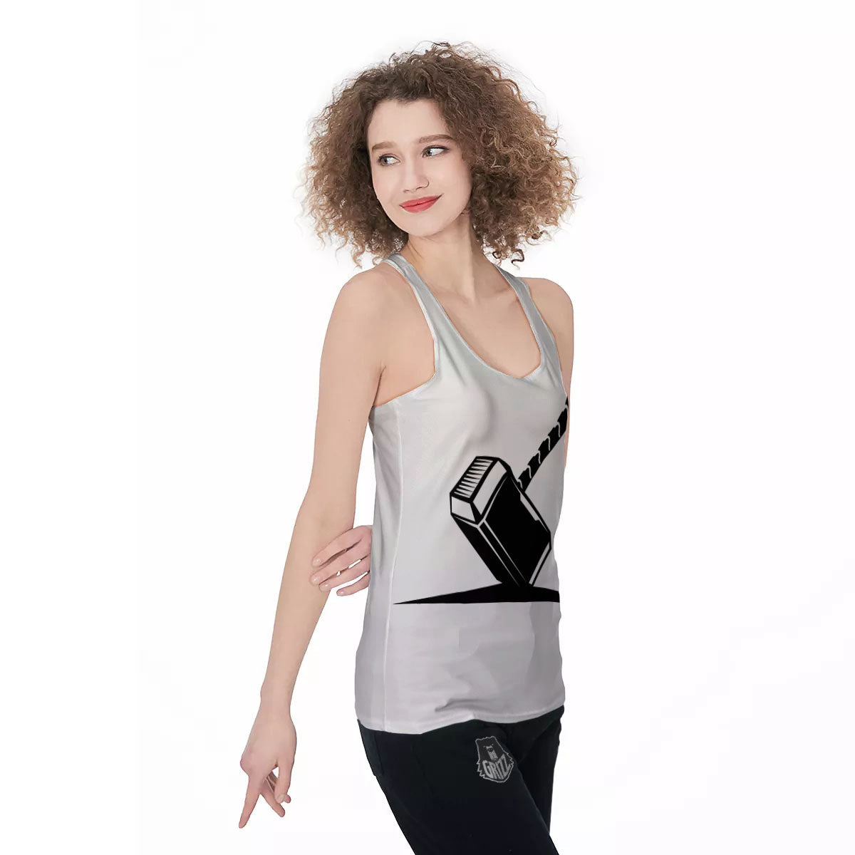 Mjolnir Hammer Of Thor Print Women's Racerback Tank Top-grizzshop