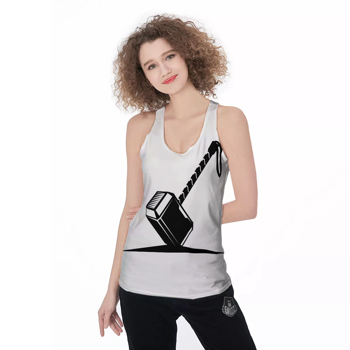 Mjolnir Hammer Of Thor Print Women's Racerback Tank Top-grizzshop