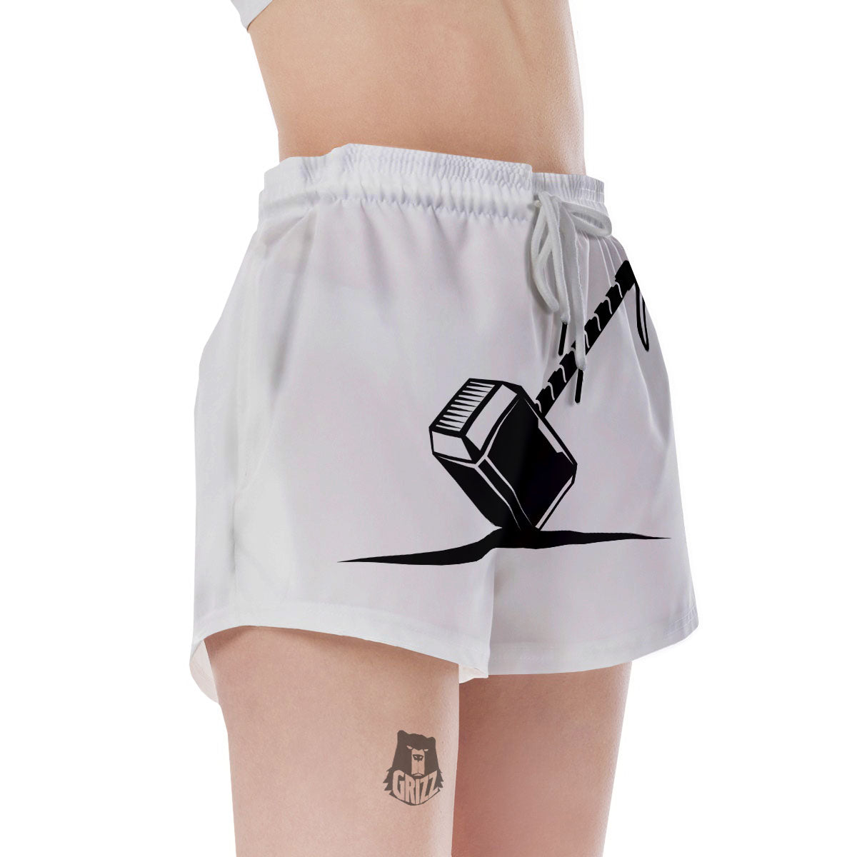 Mjolnir Hammer Of Thor Print Women's Shorts-grizzshop