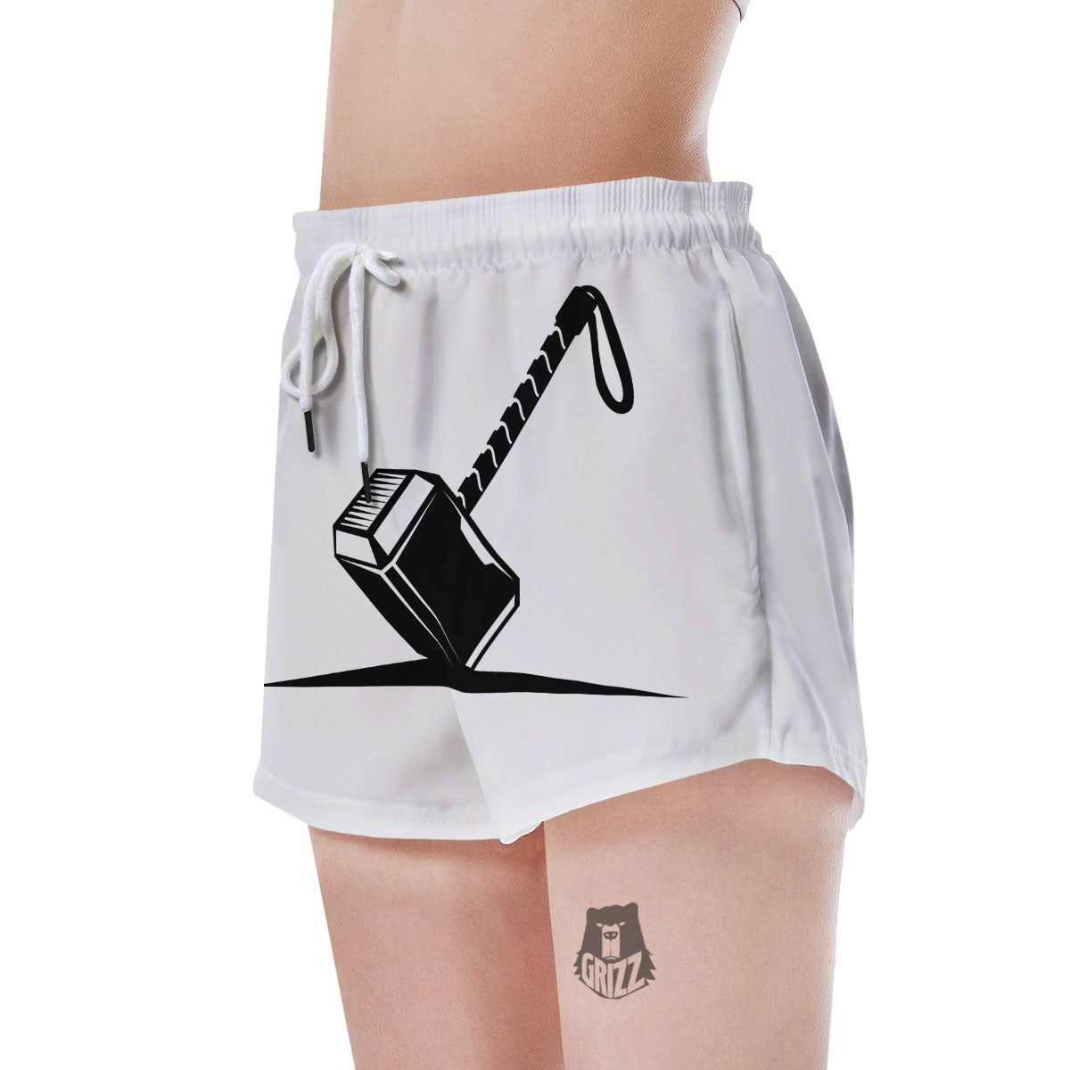 Mjolnir Hammer Of Thor Print Women's Shorts-grizzshop