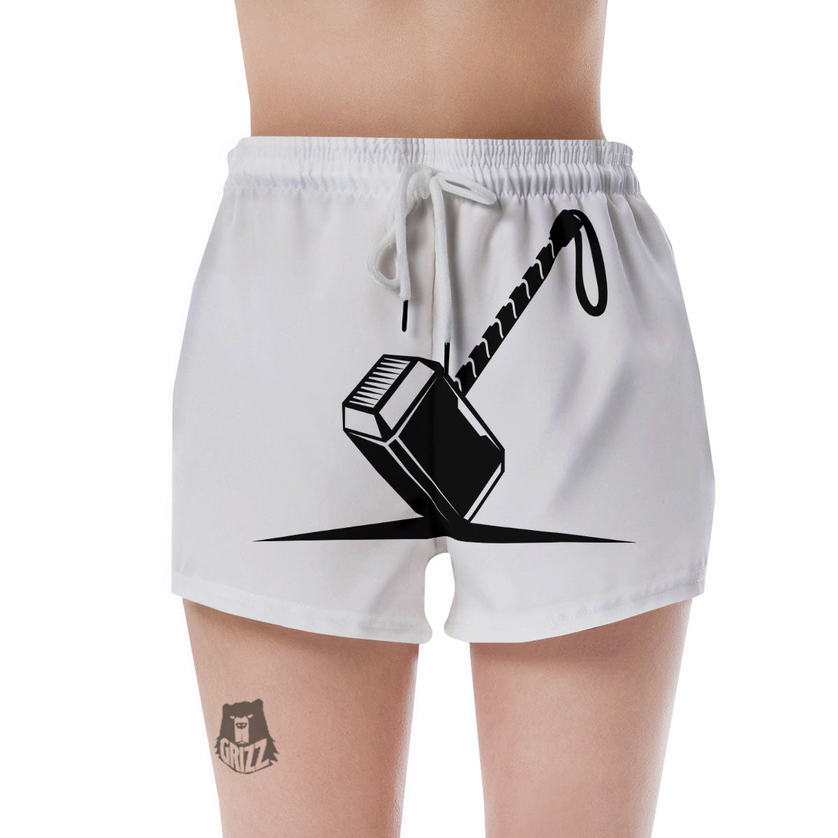 Mjolnir Hammer Of Thor Print Women's Shorts-grizzshop