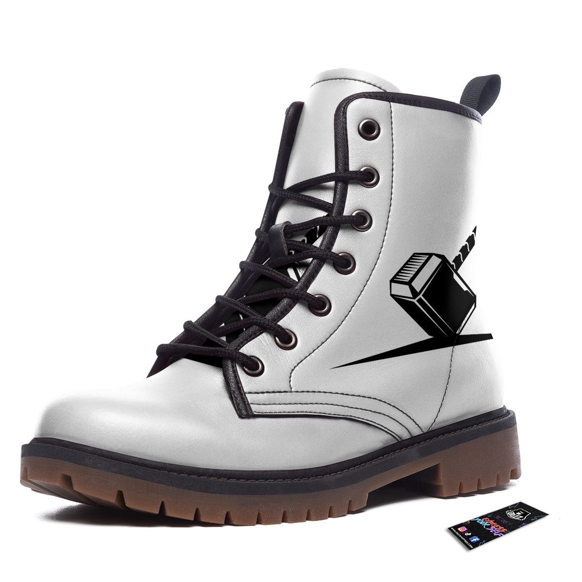 Mjolnir Hammer Of Thor Print Work Boots-grizzshop