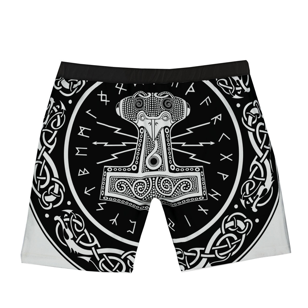 Mjolnir White And Black Print Boxer Briefs-grizzshop