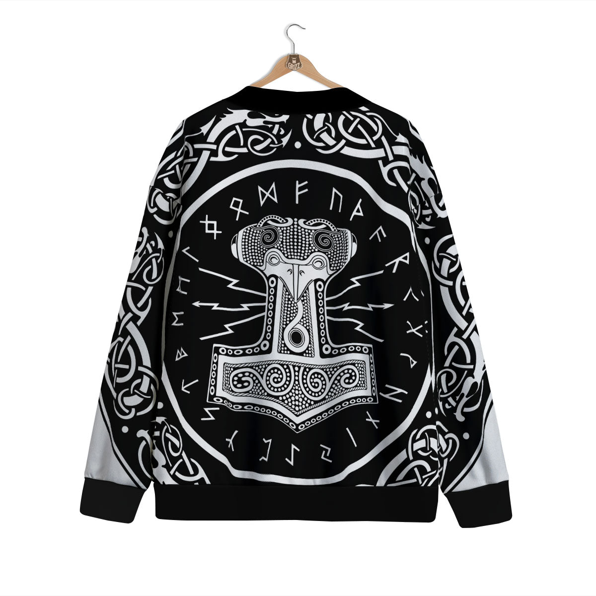 Mjolnir White And Black Print Cardigan-grizzshop