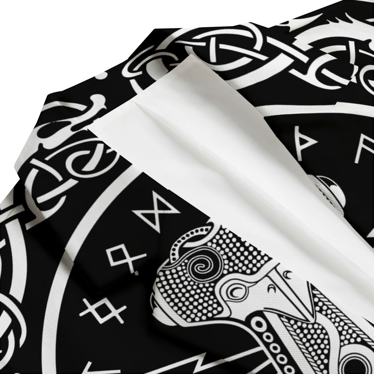 Mjolnir White And Black Print Men's Blazer-grizzshop