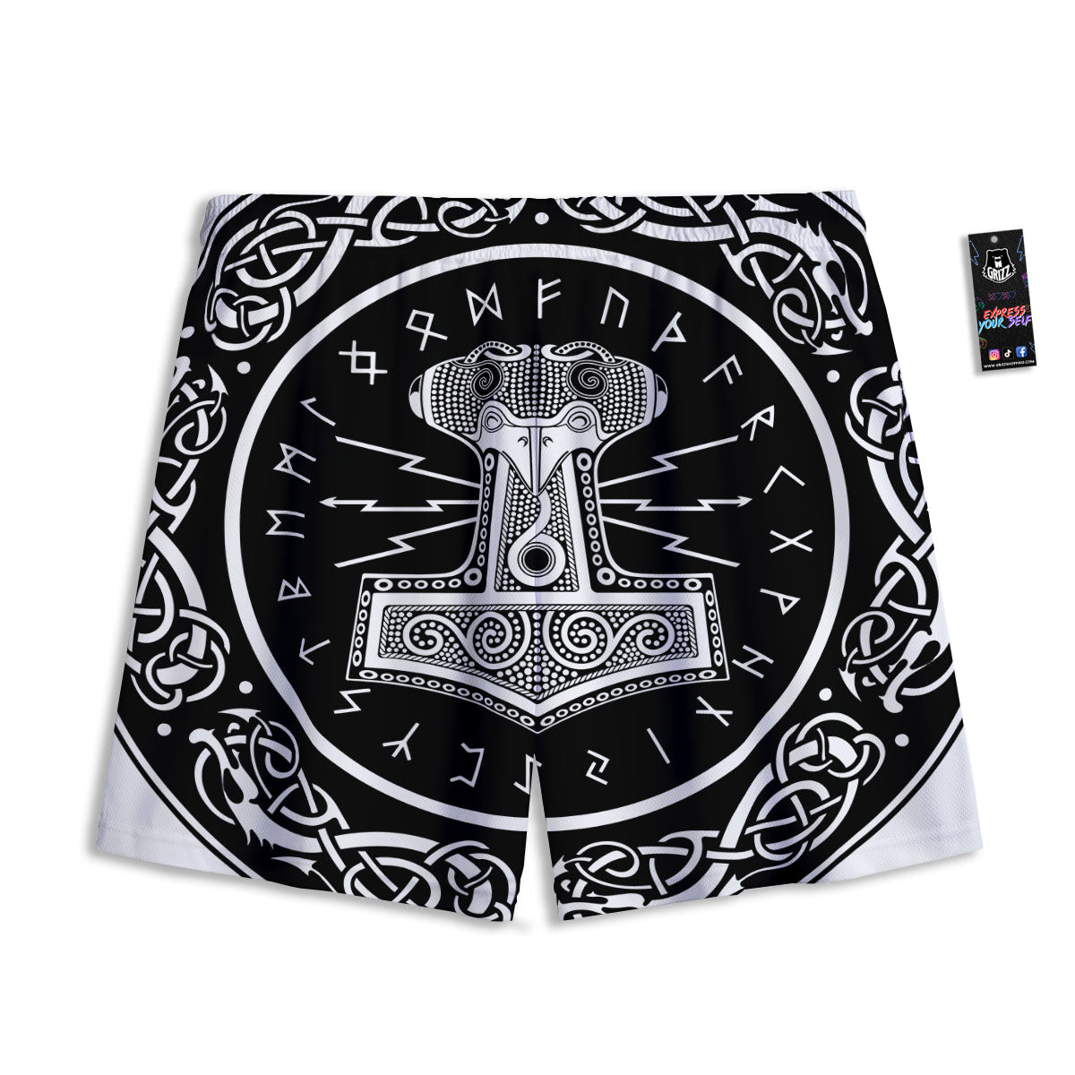 Navajo Geometric Ethnic Print Pattern Mesh Shorts