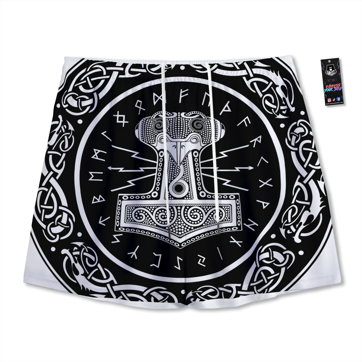 Navajo Geometric Ethnic Print Pattern Mesh Shorts