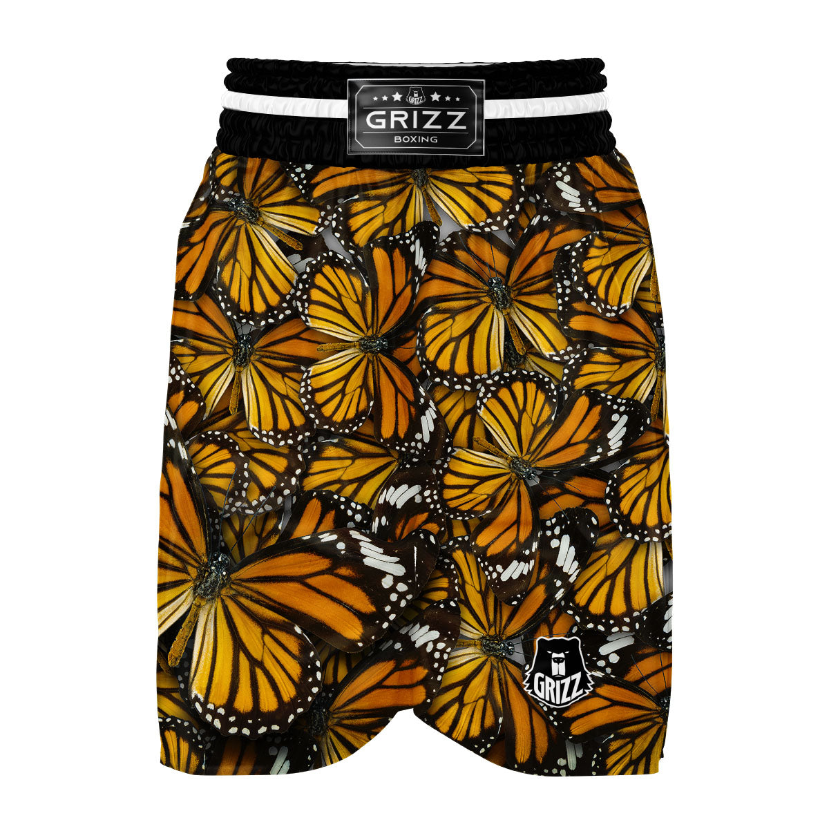 Monarch Butterfly Pattern Print Boxing Shorts-grizzshop
