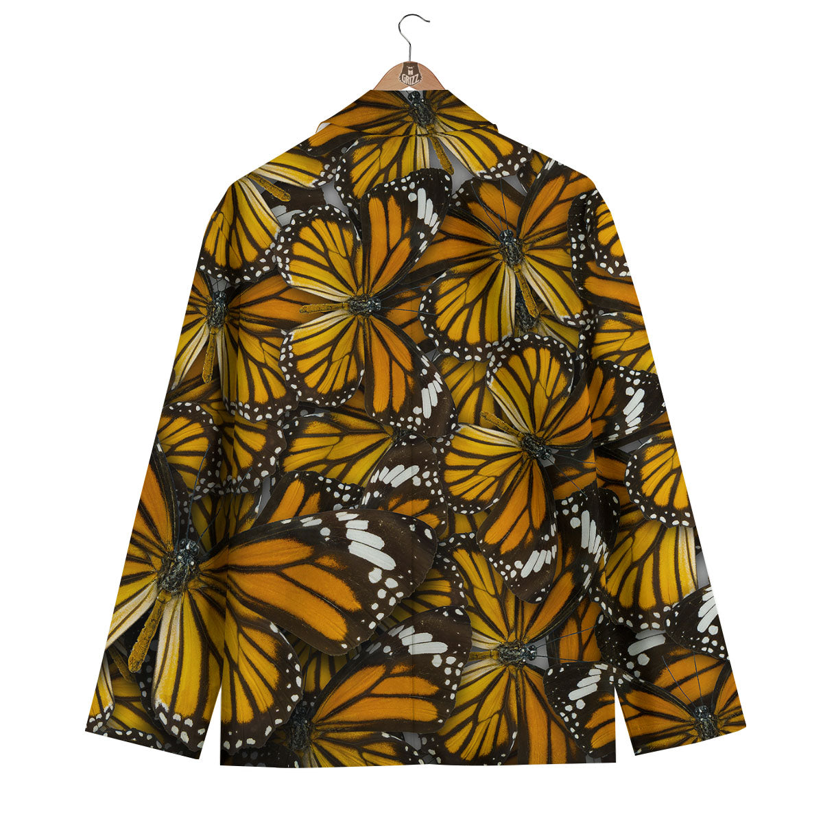 Monarch Butterfly Pattern Print Men's Blazer-grizzshop