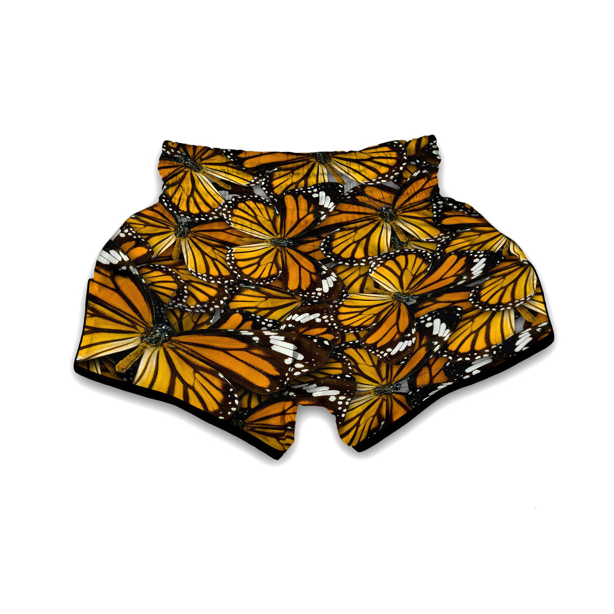 Monarch Butterfly Pattern Print Muay Thai Boxing Shorts-grizzshop