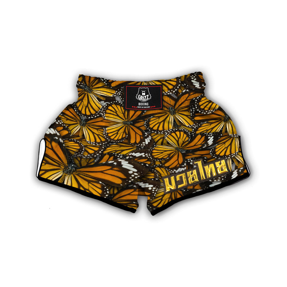 Monarch Butterfly Pattern Print Muay Thai Boxing Shorts-grizzshop