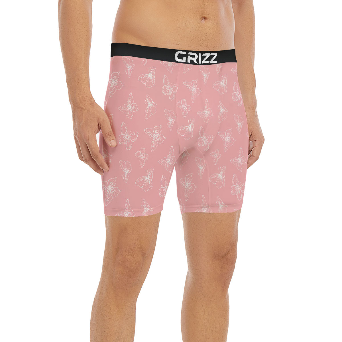 Monarch Butterfly Pink Print Pattern Boxer Briefs-grizzshop