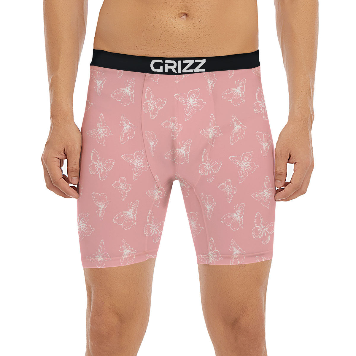 Monarch Butterfly Pink Print Pattern Boxer Briefs-grizzshop