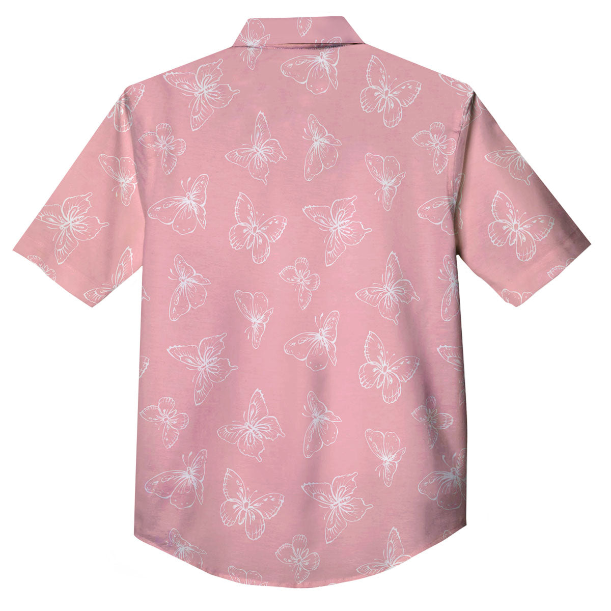 Monarch Butterfly Pink Print Pattern Button Up Shirt-grizzshop