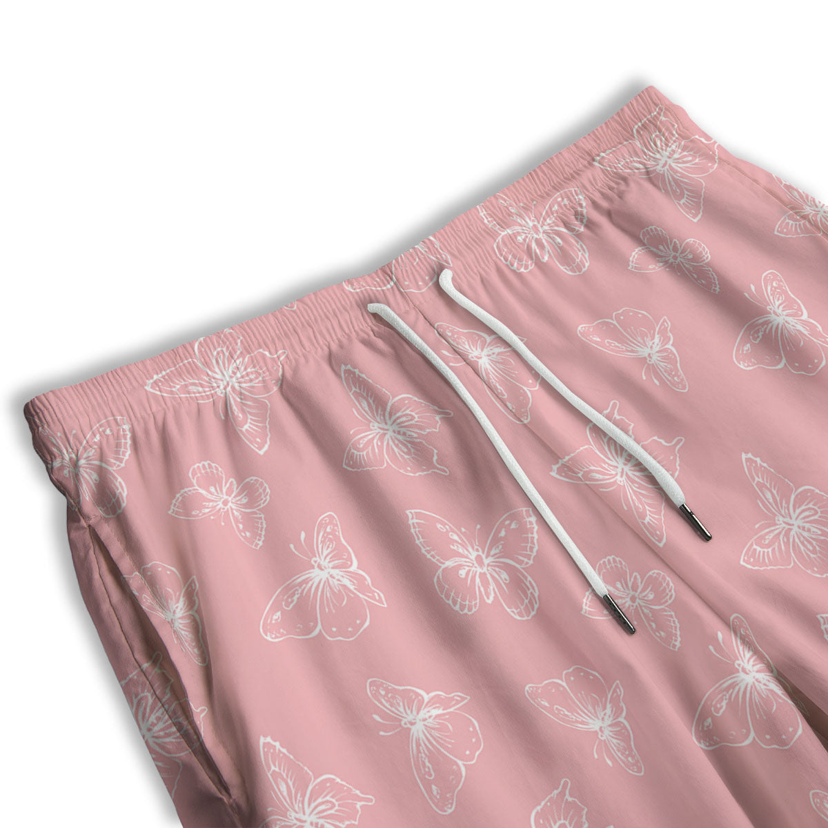 Monarch Butterfly Pink Print Pattern Men's Athletic Shorts