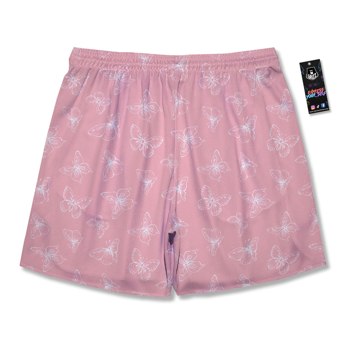 Monarch Butterfly Pink Print Pattern Men's Running Shorts-grizzshop