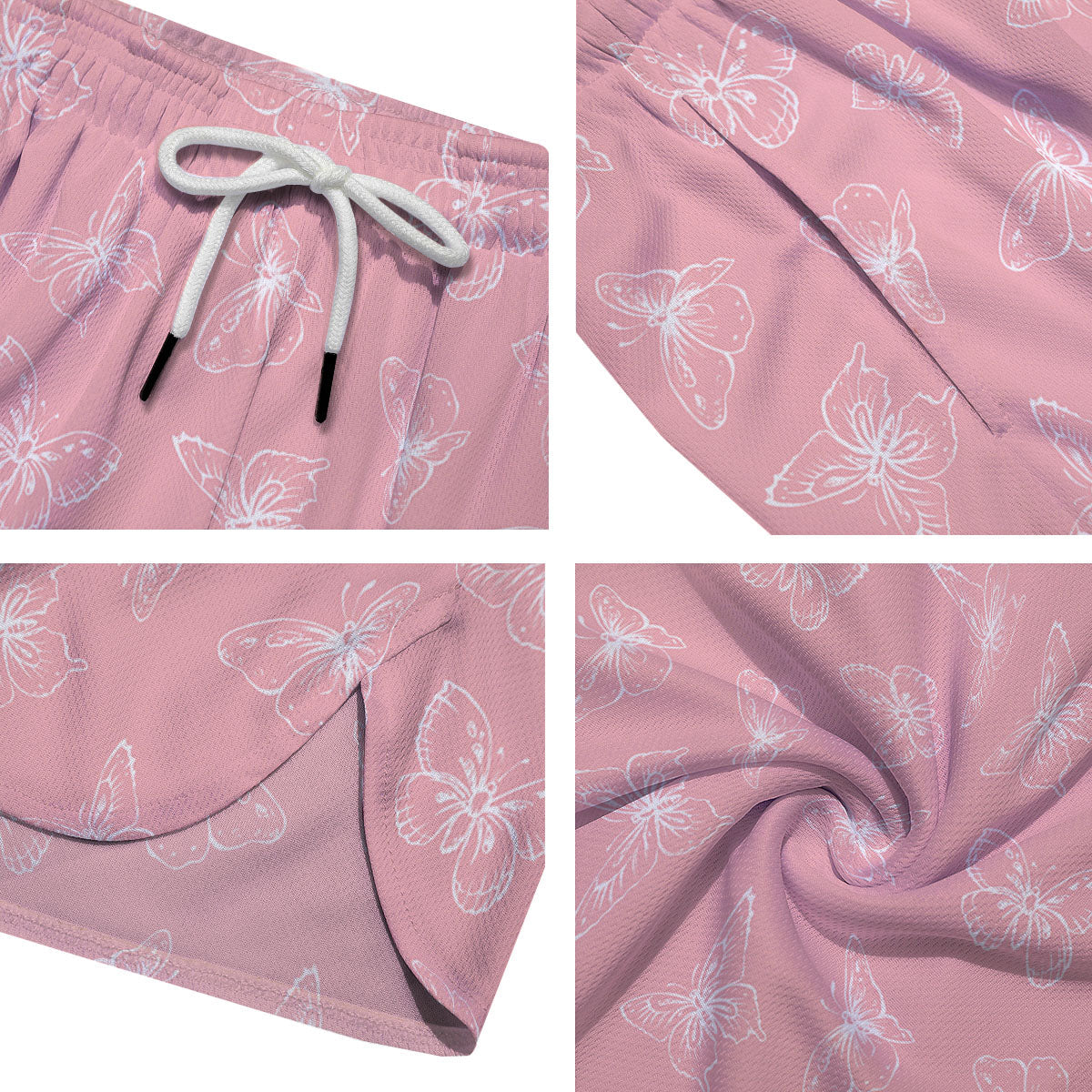 Monarch Butterfly Pink Print Pattern Men's Running Shorts-grizzshop