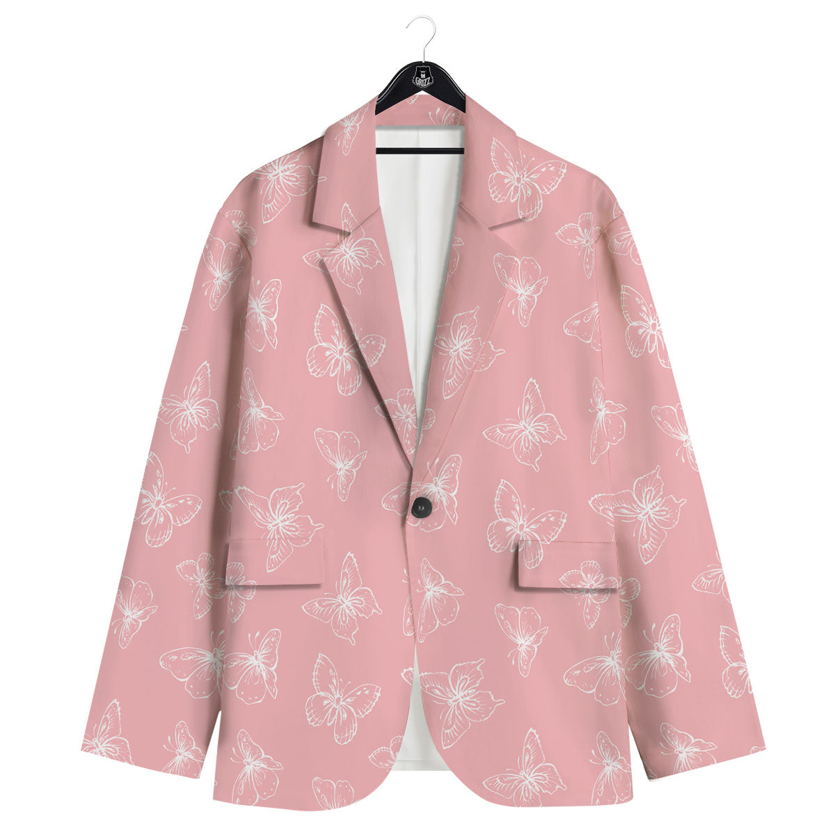 Monarch Butterfly Pink Print Pattern Men's Sport Coat-grizzshop